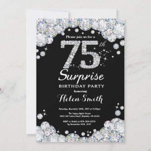 Surprise 75e anniversaire Invitation Silver Diamon