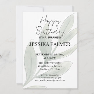 Surprise Birthday Invitation Einladung
