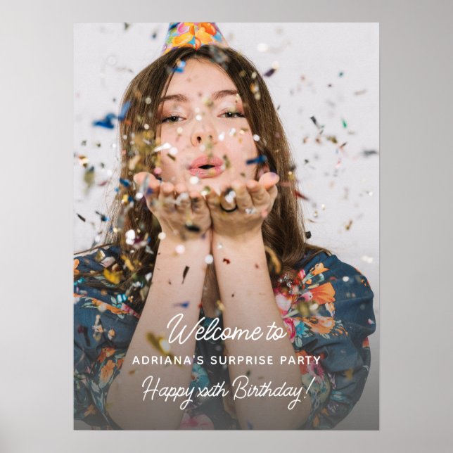 Surprise Birthday Party Photo Fun Welcome  Poster (Vorne)