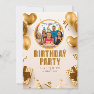 Surprise birthday party with a rose gold design einladung