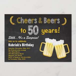 Surprise Cheers and Beers Invitation 50e anniversa