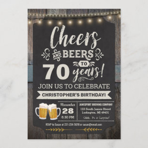 Surprise Cheers and Beers Invitation 70e anniversa