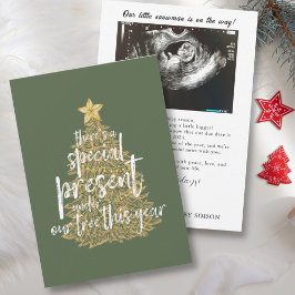 Surprise Holiday Pregnancy Announcement Message Feiertagskarte