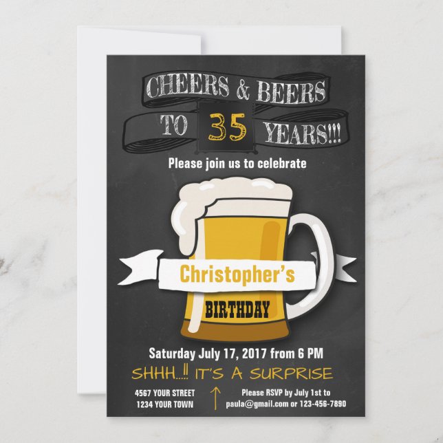 SURPRISE INVITATION D'ANNIVERSAIRE POUR TOUT SURPR (Devant)