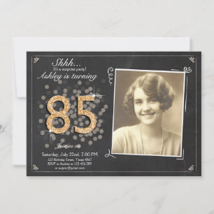 Surprise invitation de 85e anniversaire Chalkboard