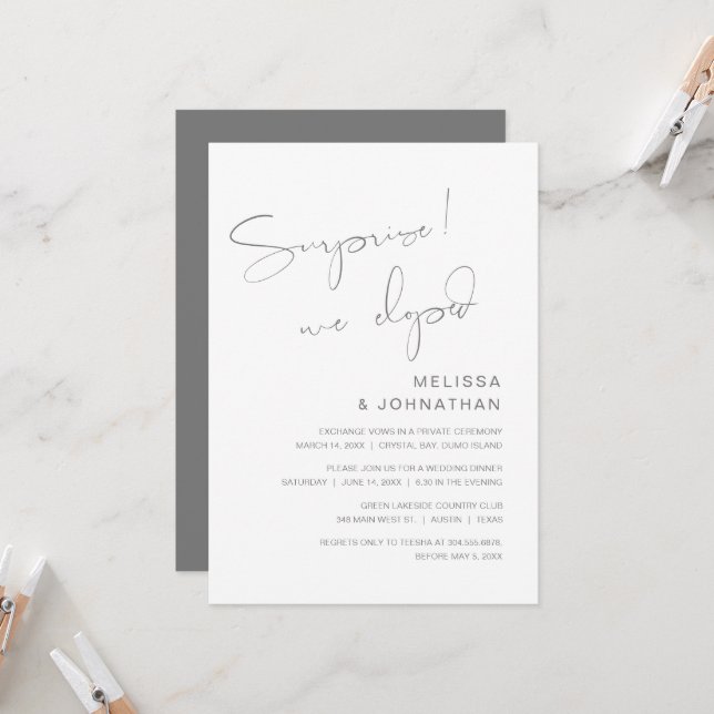 Surprise, nous nous sommes enfuis, Invitation de m (Devant/Arrière en situation)