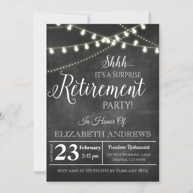 Surprise Retirement Party Invitation (Devant)