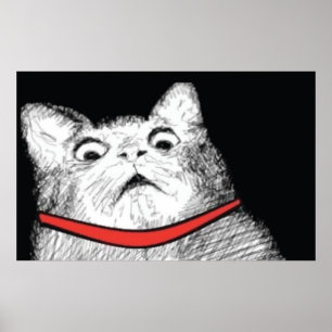 Surprised Cat Gasp Mème - Poster