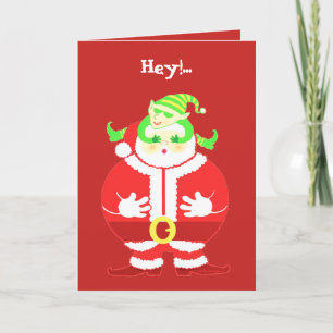 Surprised Santa greeting card Feiertagskarte
