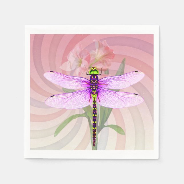 Surreal 60er Theme Dragon Fly Serviette (Vorderseite)