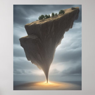 Surreal abstraktes modernes Land an den Bäumen Poster