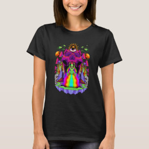 Surreal Acid Pixie Alien UFO Mushroom Galaxy Rave T-Shirt