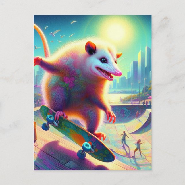 Surreal-Adopsum-Opossum Postkarte (Vorderseite)