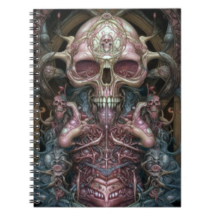 Surreal Anatomy Skull Horror Sci-Fi Art Notizblock