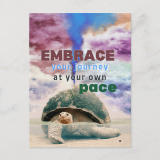 Surreal Art Inspiration Turtle Zitat Postkarte