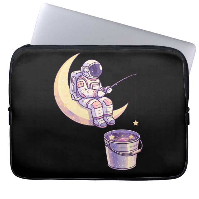 Surreal Astronaut Fishing for Stars Wall Art - Laptopschutzhülle (Vorderseite)