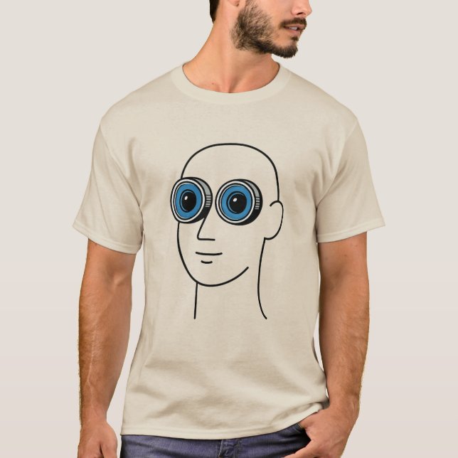 Surreal Big Lens Eyes Minimalistisch Unisex T - Sh T-Shirt (Vorderseite)