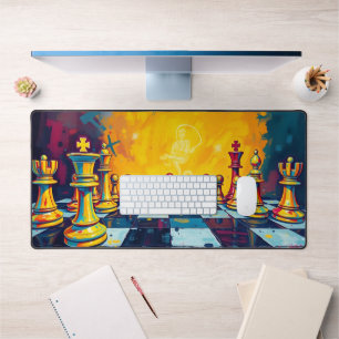 Surreal Bold Schach Scene Desk Mat - Vibrant Acryl Schreibtischunterlage