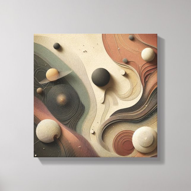 Surreal Celestial Orbit Abstract Design Leinwanddruck (Vorderseite)