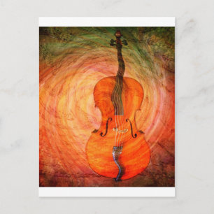 Surreal Cello mit musikalischen Hinweisen Postkarte