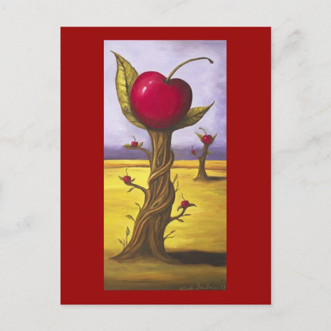 Surreal Cherry Tree Postkarte (Vorderseite)
