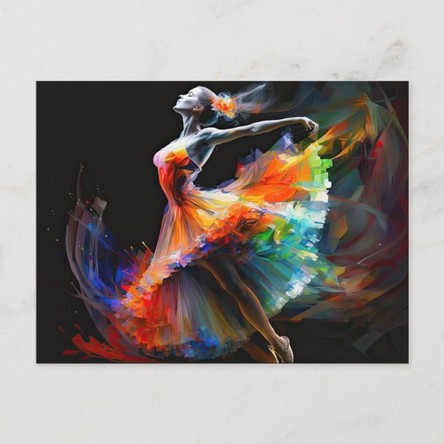 Surreal Color Blast Dance Ballerina Postkarte (Vorderseite)