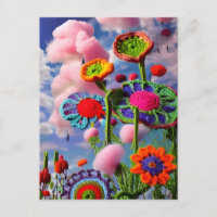Surreal Crocheted Blume und Pink Clouds