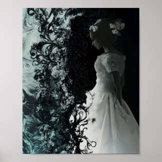 Surreal Dark Bride Wall Art  Gothic Fantasy Poster