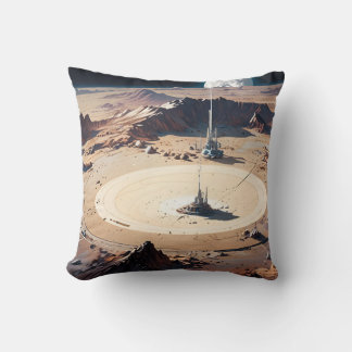 Surreal Desert Oase mit Sci-Fi Struktur Kissen