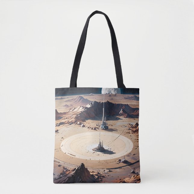 Surreal Desert Oase mit Sci-Fi Struktur Tasche (Vorderseite)