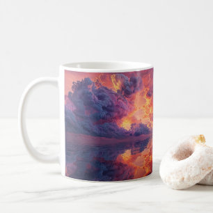 Surreal dramatische Wolken mit feuerglühendem Sonn Kaffeetasse