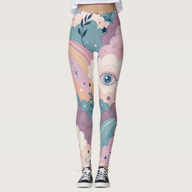 Surreal Dreamcore Texture – Seamless Ethereal  Leggings (Vorderseite)