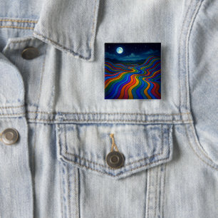 Surreal Dreamscape Moonlight Rainbow Land Button
