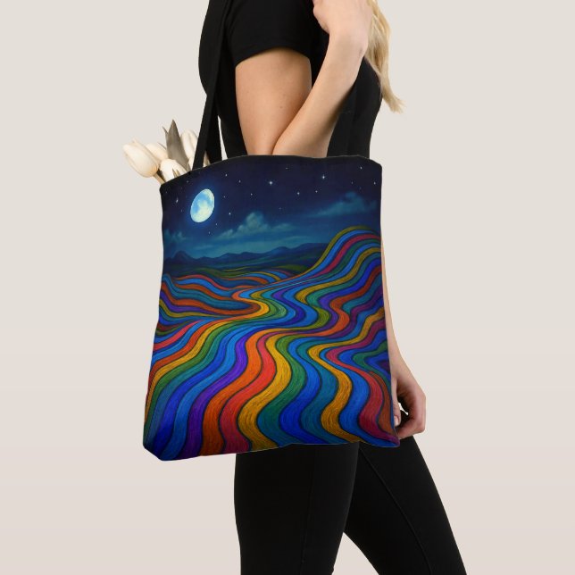 Surreal Dreamscape Moonlight Rainbow Land Tasche (Von Nahem)