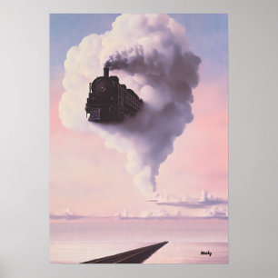 Surreal Dreamscape - Zug aus Wolke Poster