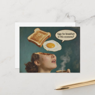 Surreal Eier zum Frühstück in dieser Wirtschaft Re Postkarte