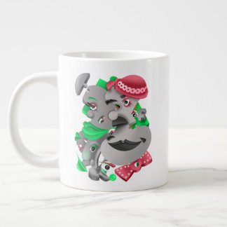 Surreal Faces Bold & Artistic Large Coffee Cup Jumbo-Tasse