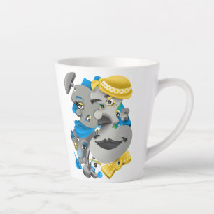 Surreal Faces Bold & Artistic Latte Cup Milchtasse