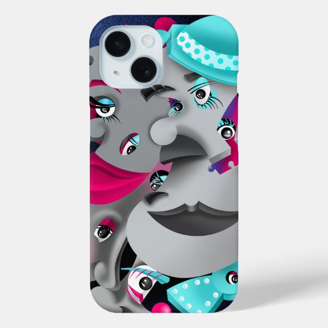 Surreal Faces & Jigsaw Puzzle - Clip-On Phone Case (Rückseite)