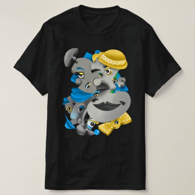 Surreal Faces & Jigsaw Puzzle Männer T - Shirt (Design vorne)