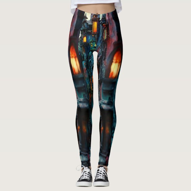 Surreal Fantasy City Leggings - Artistic 3D Master (Vorderseite)