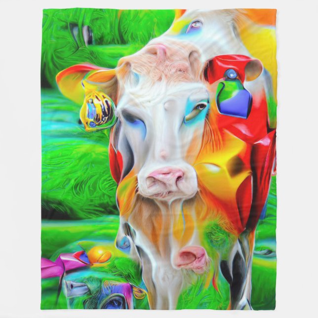 Surreal Farm Art Fleecedecke (Vorderseite)