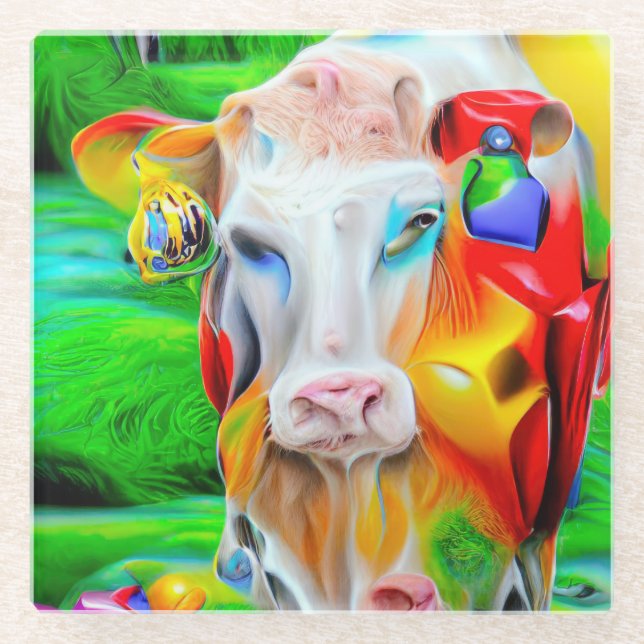 Surreal Farm Art Glasuntersetzer (Vorderseite)