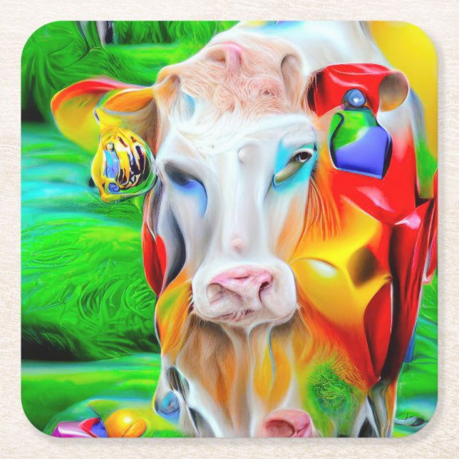 Surreal Farm Art Rechteckiger Pappuntersetzer (Vorderseite)