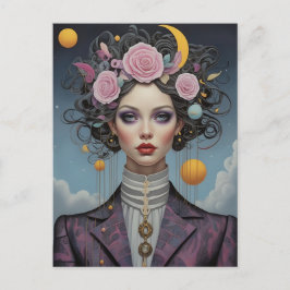 Surreal Fashion Portrait Postkarte