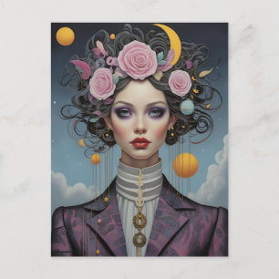 Surreal Fashion Portrait Postkarte