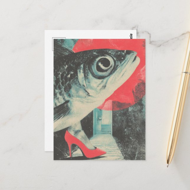 Surreal Fish and Leges Postkarte (Vorderseite/Rückseite Beispiel)