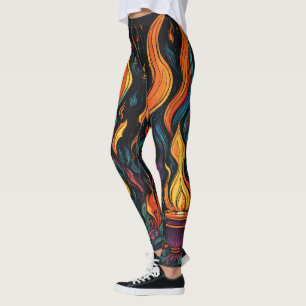 "Surreal Flame Vector Art - 4K Render for - - Leggings