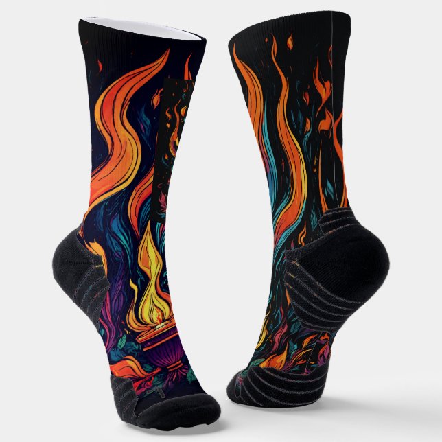 Surreal Flame Vector Art - 4K Render for - - Socken (Gewinkelt)