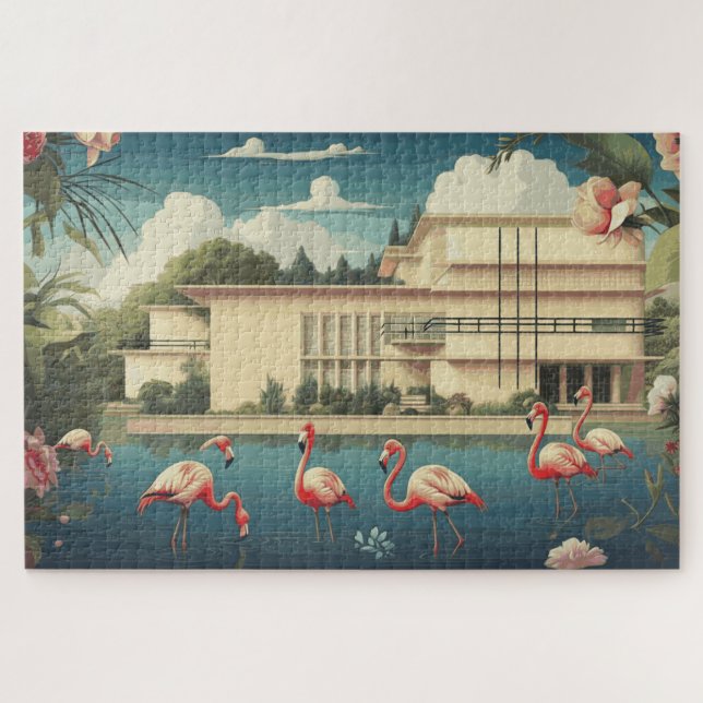 Surreal Flamingo Scene (Horizontal)